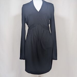 Boden Black Long Sleeve Dress With Ruched Neck 6R